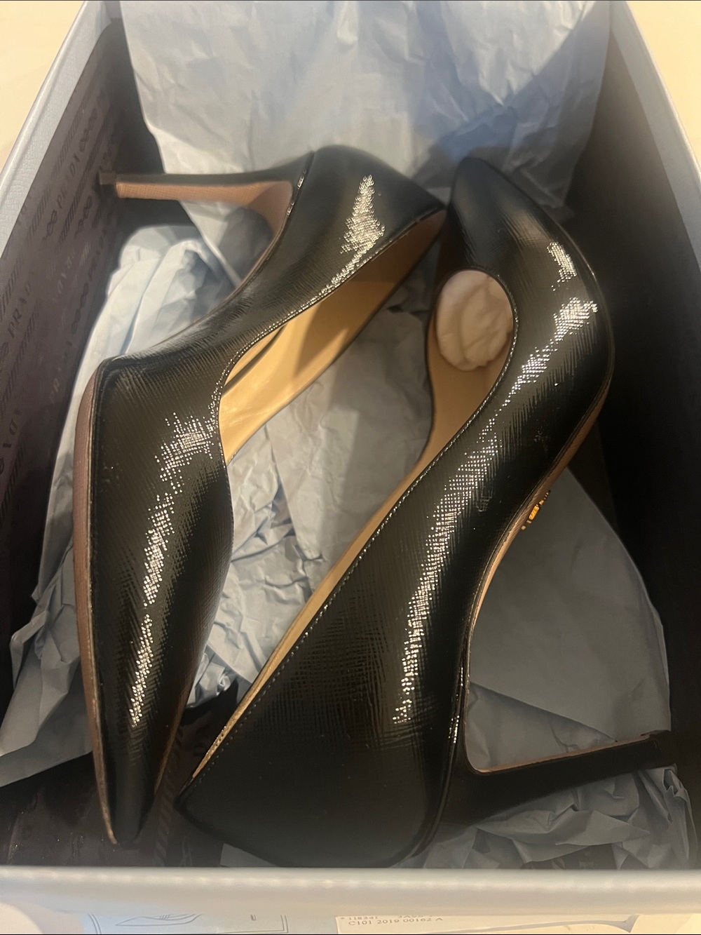 Prada Black Patent Pointed-Toe Pumps - Picture 5 of 6